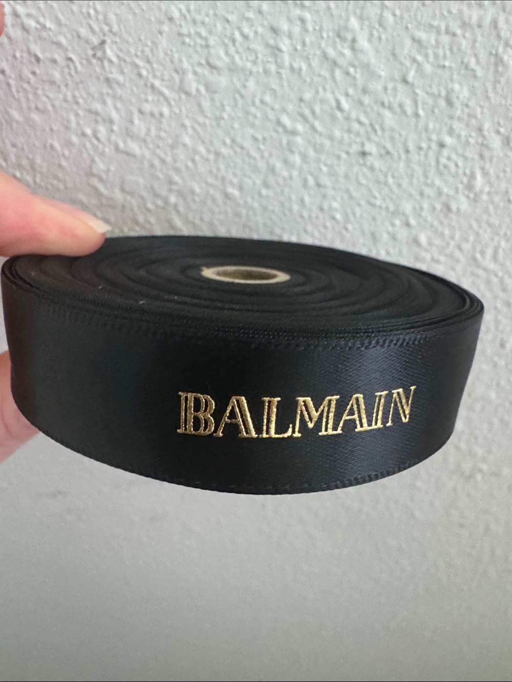Balmain Black and Gold Logo Ribbon 25 Yards NEW